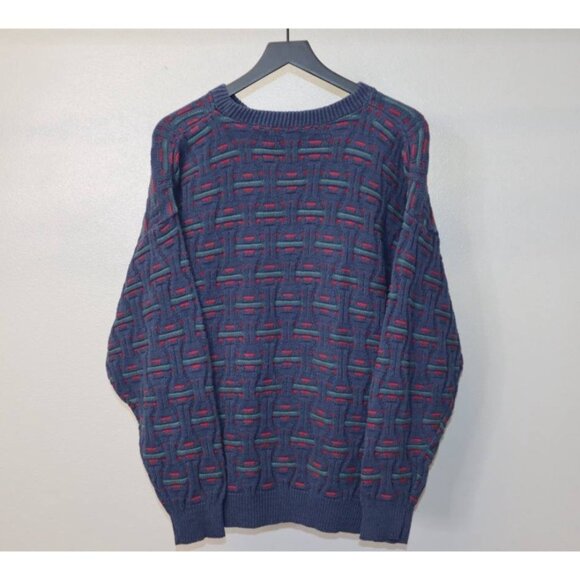 Vintage 90s Peconic Bay Traders Men's Ugly Sweater | L | Geometric | USA Made - Picture 5 of 5